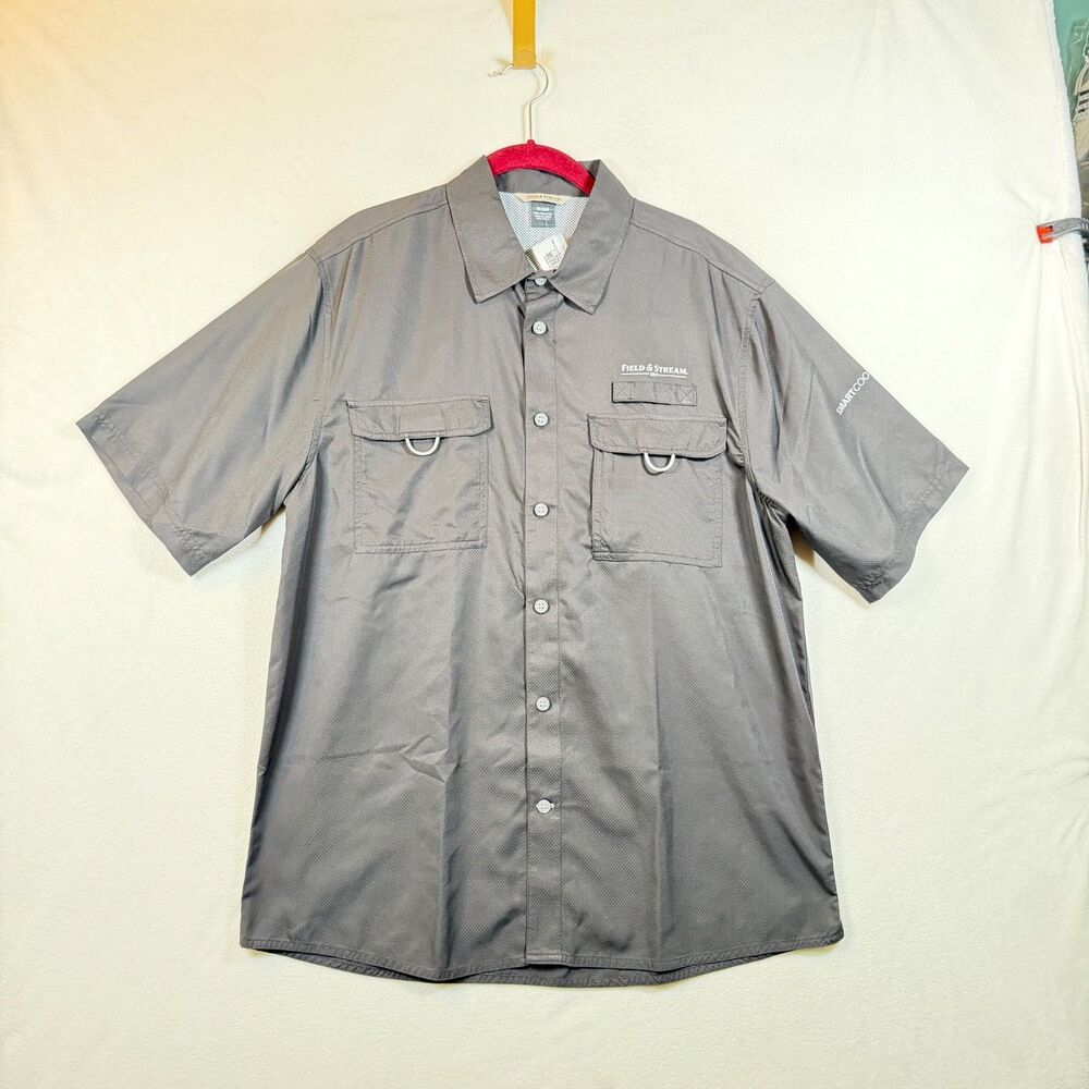 Field & Stream Latitude Fishing Shirt Medium Black Short Sleeve Vented NWT
